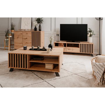 Meuble TV 2 tiroirs 1 porte Medan - Le Dépôt Bailleul