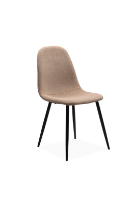 Chaise velours beige pieds...