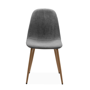 Chaise velours gris pieds métal Anya - Le Dépôt Bailleul