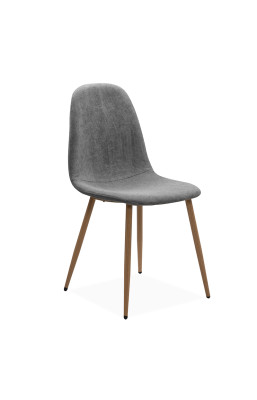 Chaise velours gris pieds...