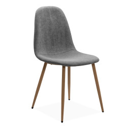 Chaise velours gris pieds métal Anya - Le Dépôt Bailleul