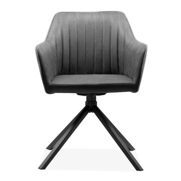 Chaise de séjour pivotante gris/noir Ray - Le Dépôt Bailleul