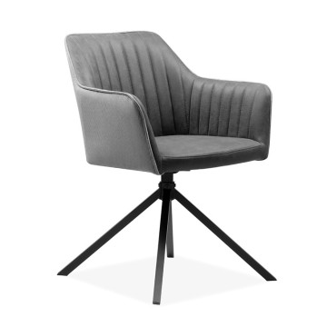 Chaise de séjour pivotante gris/noir Ray - Le Dépôt Bailleul