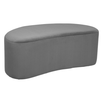 Pouf banc 98x50 en velours gris Malone Atmosphera - Le Dépôt Bailleul