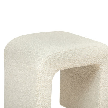 Tabouret bouclette Sevi blanc Atmosphera - Le Dépôt Bailleul