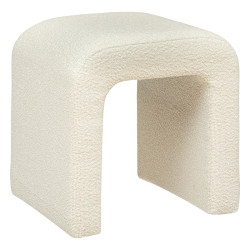 Tabouret bouclette Sevi blanc Atmosphera - Le Dépôt Bailleul