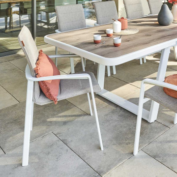 Fauteuil repas extérieur Diese badiane/blanc Hespéride - Le Dépôt Bailleul