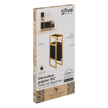 Meuble dérouleur WC 1 porte noir Natureo 5five- Le Dépôt Bailleul