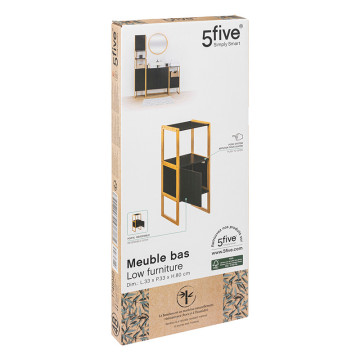 Meuble bas 1 porte noir Natureo 5five- Le Dépôt Bailleul