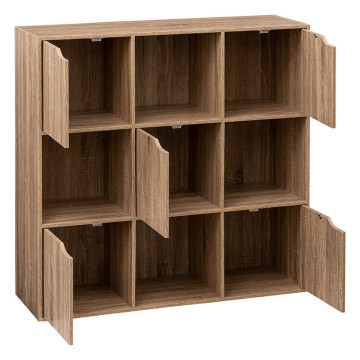 Etagère bois 9 cases 5 portes Mix coloris naturel 5five- Le Dépôt Bailleul.