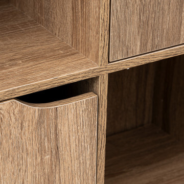 Etagère bois 9 cases 5 portes Mix coloris naturel 5five- Le Dépôt Bailleul.