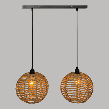 Suspension x2 rotin Rana naturel Atmosphera - Le Dépôt Bailleul