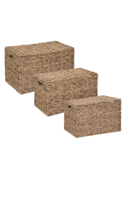 Lot de 3 malles en jacinthe...