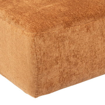 Pouf en velours Mavuno caramel Atmosphera - Le Dépôt Bailleul