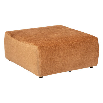 Pouf en velours Mavuno caramel Atmosphera - Le Dépôt Bailleul