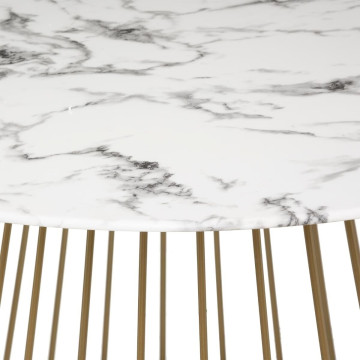 Table à manger D120 Rayo effet marbre Atmosphera - Le Dépôt Bailleul