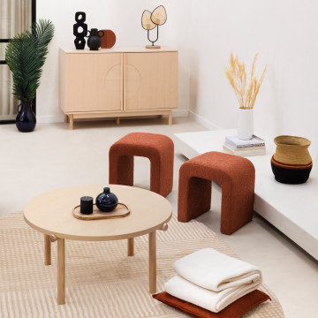 Tabouret bouclette Sevi ambre Atmosphera - Le Dépôt Bailleul