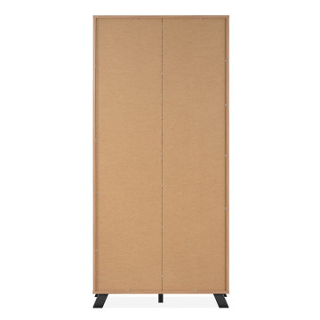 Vitrine 2 portes 2 tiroirs coloris chêne/anthracite Medan - Le Dépôt Bailleul