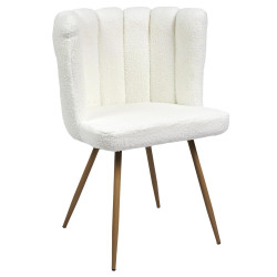 Chaise Ariel bouclette blanc - Le Dépôt Bailleul