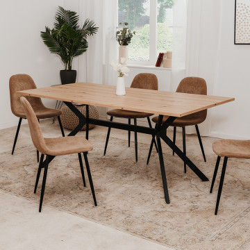 Table à manger 180x90 cm pieds métal Onex - Le Dépôt Bailleul