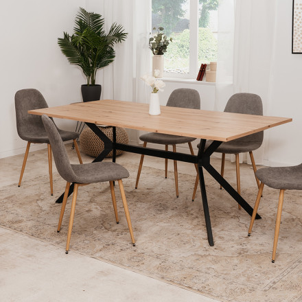 Table à manger 180x90 cm pieds métal Onex - Le Dépôt Bailleul