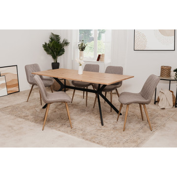 Table à manger 180x90 cm pieds métal Onex - Le Dépôt Bailleul
