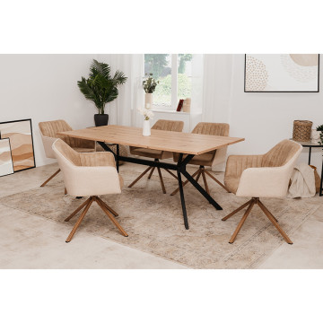 Table à manger 180x90 cm pieds métal Onex - Le Dépôt Bailleul