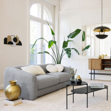 Table basse 2 niveaux Kemi noir Atmosphera - Le Dépôt Bailleul