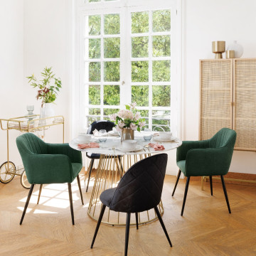 Table à manger D120 Rayo effet marbre Atmosphera - Le Dépôt Bailleul