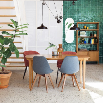 Chaise Céleste terracotta pieds métal noir Atmosphera - Le Dépôt Bailleul