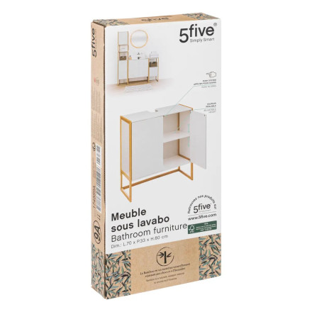 Meuble sous lavabo 2 portes blanc Natureo 5five - Le Dépôt Bailleul