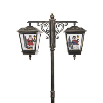 Lanterne double de Noël H188 noir et or lumineuse - Le Dépôt Bailleul