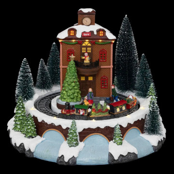 Village de Noël lumineux gare avec train animé - Le Dépôt Bailleul