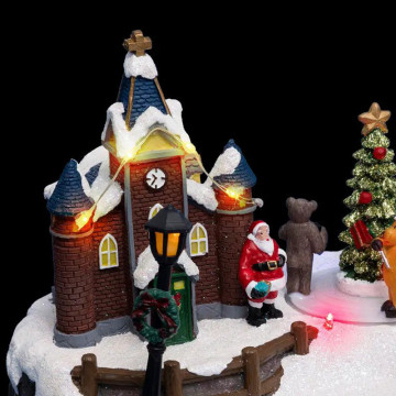Village de Noël église et sa chorale lumineux et animé - Le Dépôt Bailleul