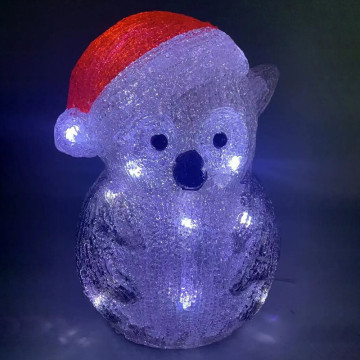 Hibou lumineux extérieur H24 cm avec bonnet - Le Dépôt Bailleul