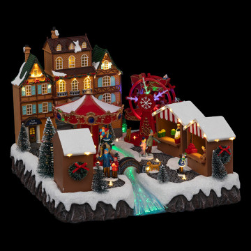 Village Marché de Noël animé et lumineux - Le Dépôt Bailleul