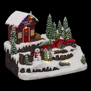 Village de Noël ferme aux sapins lumineux - Le Dépôt Bailleul