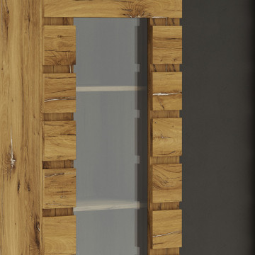 Vitrine 1 + 1 portes Miro bois foncé / anthracite - Le Dépôt Bailleul