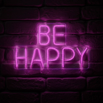 Néon mural USB Be Happy rose Ostaria - Le Dépôt Bailleul