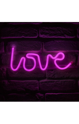 Néon mural à piles Love...