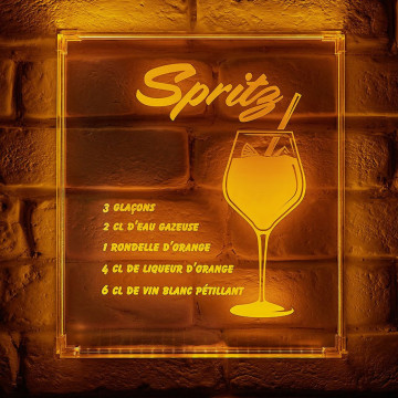 Néon mural USB recette du Spritz Ostaria - Le Dépôt Bailleul