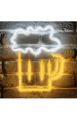 Néon mural USB Chope de...