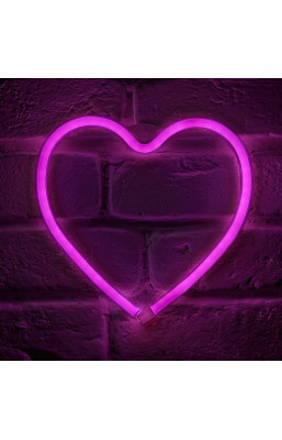 Néon mural à piles Cœur...