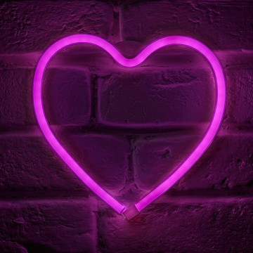 Néon mural à piles Cœur rose Ostaria - Le Dépôt Bailleul