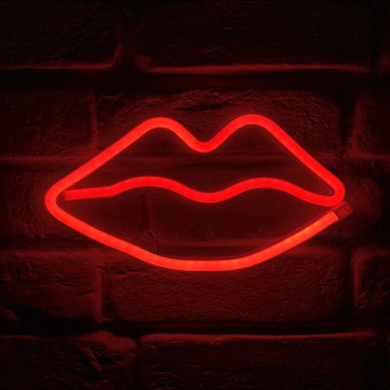 Néon mural à piles Bouche rouge Ostaria - Le Dépôt Bailleul