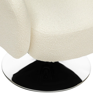 Fauteuil bas pivotant bouclette blanc Edith Atmosphera - Le Dépôt Bailleul