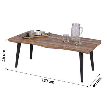 Table basse 120 cm pieds métal noir Megeve - Le Dépôt Bailleul
