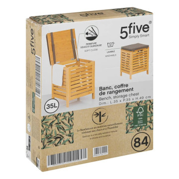Tabouret avec coffre de rangement bambou 5five - Le Dépôt Bailleul