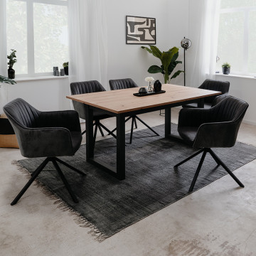 Chaise de séjour pivotante gris/noir Ray - Le Dépôt Bailleul