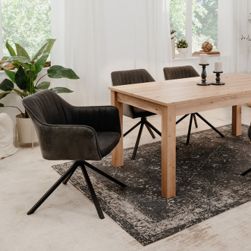 Chaise de séjour pivotante gris/noir Ray - Le Dépôt Bailleul